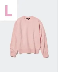 プレミアムラムクルーネックセーター ピンク L