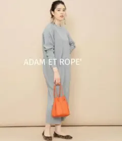 2回着美品◆定価 17600円◆アダムエロペ◆リブアシンメトリーニットワンピース