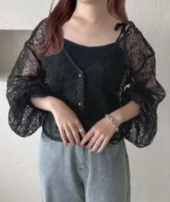 【1回着用】apres jour clair 2wayレースブラウス