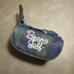 BEAMS GOLF ゴルフボールケース ネイビー チェック柄 カラビナ付きのサムネイル