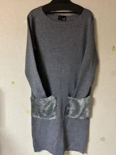 ヤマダヤ　Grand Table グレー 長袖ニットワンピース