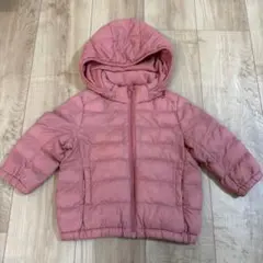 ユニクロ ライトウォームパデットパーカー ピンク 80cm