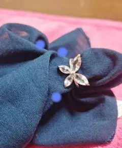 蝶.花形リング クリスタル ヴィンテージ