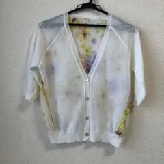 バック花柄カーディガン