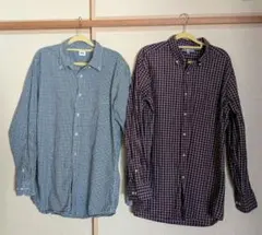 ユニクロ　長袖シャツ 2枚セット チェック柄