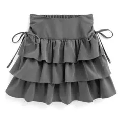 インパン 裏地付き リボンティアード ミニスカート ta206