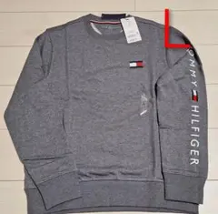 トミーヒルフィガー フレンチテリー ロゴ ロングスリーブ スウェット グレー
