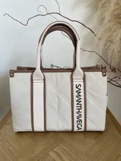 SAMANTHAVEGA ロゴテープキルティングショルダーバッグ(ミニ)ホワイトのサムネイル