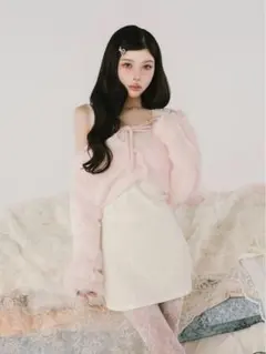 Darich ケーブルニットソーセットミニワンピース FL