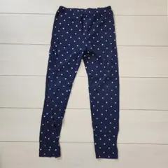 UNIQLOユニクロ キッズ レギンス 140 ネイビー ドット