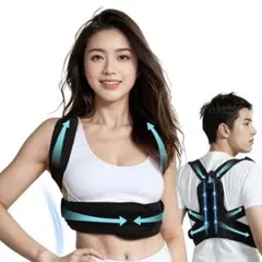 DEZIYUA 猫背矯正ベルト　巻肩矯正　姿勢サポーター　ブラック