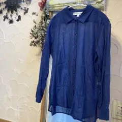 INES DE LA FRESSANGE ネイビー長袖シャツ ユニクロコラボ