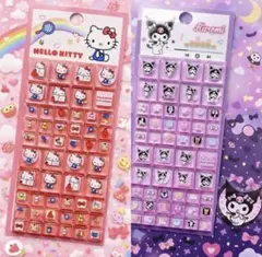 【2枚セット】キティ＆クロミ♡カットピースシール【海外限定品】