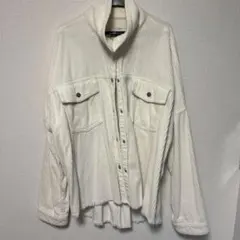 【美品】ZARA コーデュロイシャツジャケット Mサイズ ホワイト