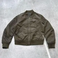 s3299 ユニクロ MA-1ブルゾン ミリタリー カーキ L 秋冬 ゆったり