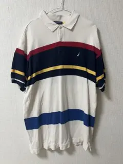 NAUTICA ストライプポロシャツ 90s y2k