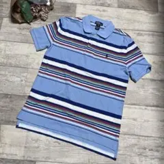 Polo by Ralph Lauren ポロシャツ 160 青系ストライプ