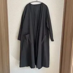 ミズイロインド　ライトアウター　ドレープカーディガン　チャコールグレー