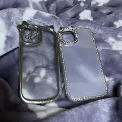 iPhone14 猫耳 リボン　2点セット