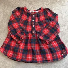 DOUBLE.B 長袖シャツ 110cm 赤・緑チェック