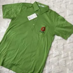 新品　ダンロップ ポロシャツ 緑　綿100% ゴルフウェア　刺繍のサムネイル