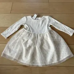 新品baby GAP アイボリー ドット柄 ワンピース 12-18ヶ月