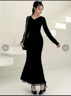 RESEXXY カシュクールマーメイドワンピース ブラック リゼクシー