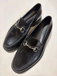 GUCCI ホースビット ブラックラバー　ローファー　シルバー金具