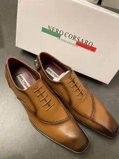 【新品】NERO CORSARO 革シューズ　26cm スクエアトゥ