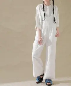 美品 定価8900円 ソマリ somari コットンレースサロペット 2 パンツ 
