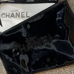 CHANEL ポーチ エナメル ブラック