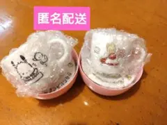 サンリオ　ミニチュア陶器　カップ＆ソーサー　マロンクリーム　ポチャッコ