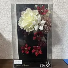最終値下げ 一点物　髪飾り 成人式 卒業式　花 白 赤 かんざし 着物 振袖