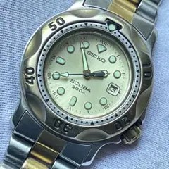 SEIKO SCUBA 200m 3E25-0A60白青文字盤 レディース腕時計 - メルカリ