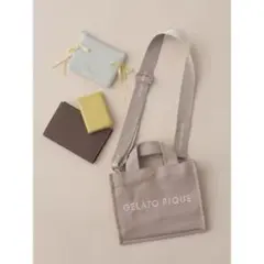 新品未開封/ジェラートピケ キャンバスロゴショルダーバッグ ベージュ