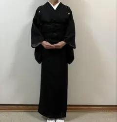 裄丈65 身丈162 夏喪服 正絹着物 蔦紋 五つ紋、帯、帯揚げ、帯締めのセット