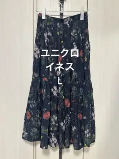 INES DE LA FRESSANGE プリーツスカート ネイビー　L