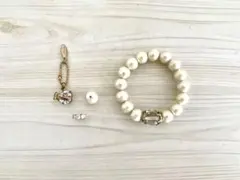 ［ブレスレット］パール系ゴールド