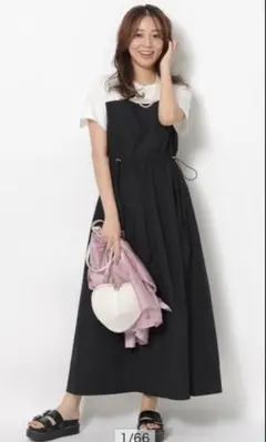 ジャスグリッティー　ビスチェドッキングワンピース　黒