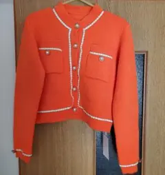 オレンジ クロップドジャケット