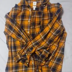 H&M ネルシャツ チェック柄 イエロー Lサイズ