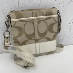 COACH コーチ シグネチャー　ショルダーバッグ　キャンバス　ベージュ