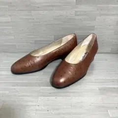 Lady madras 22.5cm EEE オーストリッチ型押し 本革パンプスのサムネイル
