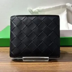 BOTTEGA VENETA／イントレチャートコインパース付二つ折ウォレット／黒