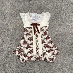 一点物　Y2K 00s axes vintage flower onepiece