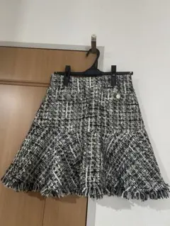 LILY BROWN】リリーブラウン フリンジツイードミニスカート 1サイズ