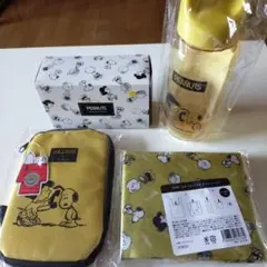 スヌーピー弁当箱，水筒，マルチポーチ，デイリーバッグ 4点セット