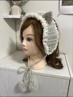 猫耳付き イヤーマフ ハンドメイド