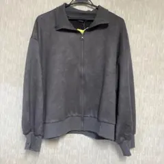 新品 しまむら　おかだゆり　スエード風　ショートジャケット　グレー　4L