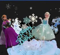 エルサ　ケーキトッパー　誕生日ケーキの飾り　デコレーション　アナ雪